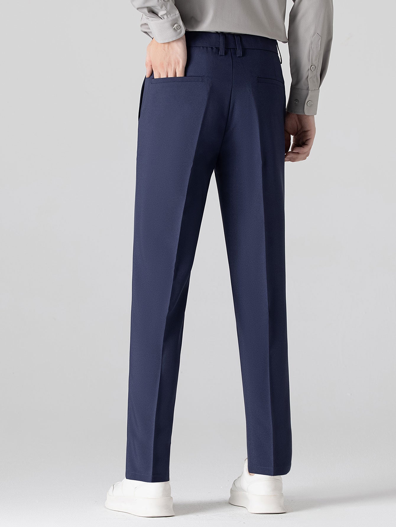 Contrast Textured Johnny Collar Knit Polo & Slim Fit Tapered Trousers