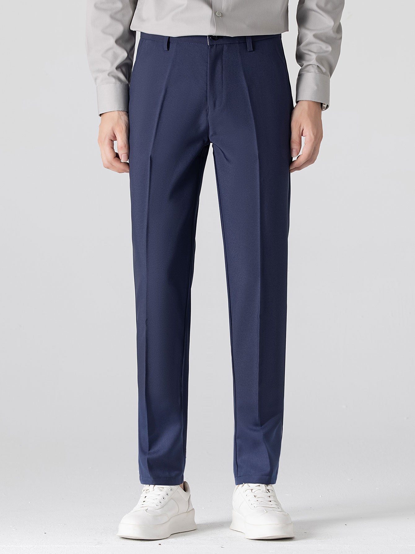 Contrast Stripe Trim Waffle Knit Polo & Slim Fit Tapered Trousers