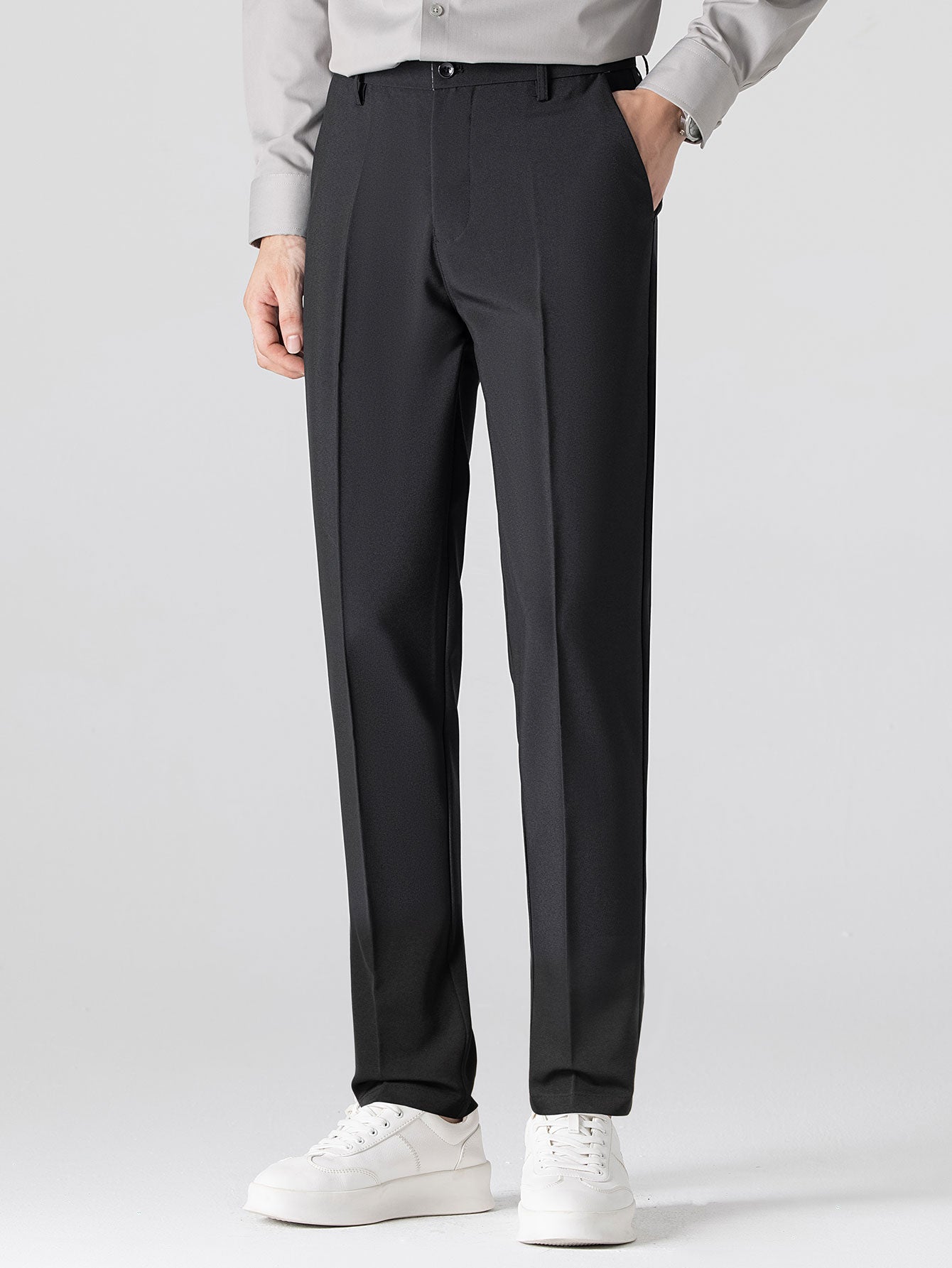Geometric Knit Shirt & Slim Fit Tapered Trousers